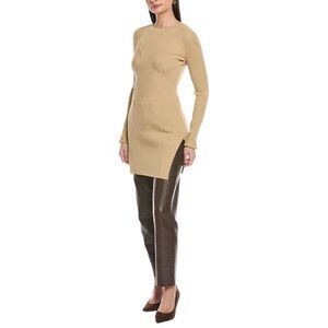 Nanushka Womens Luzza Long Sleeve Rib Dress, Brown